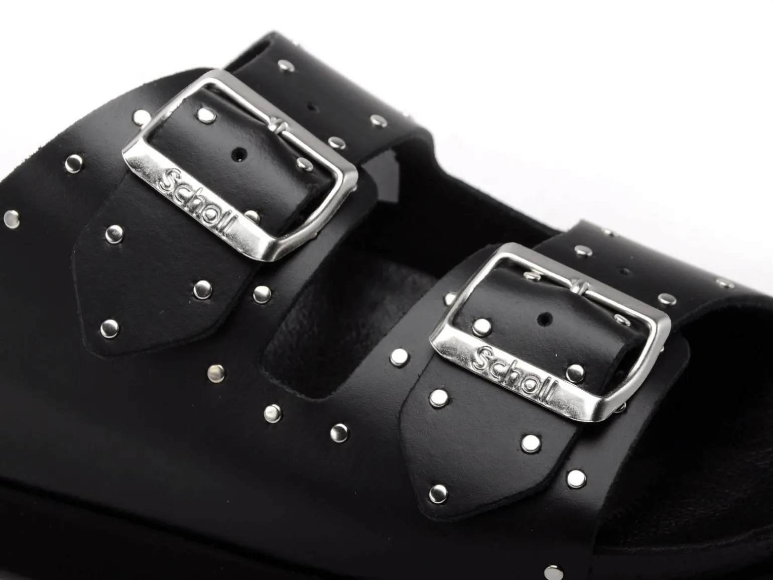 Scholl BEATRIZ LEATHER Noir Mules et Sabots Plats Femme