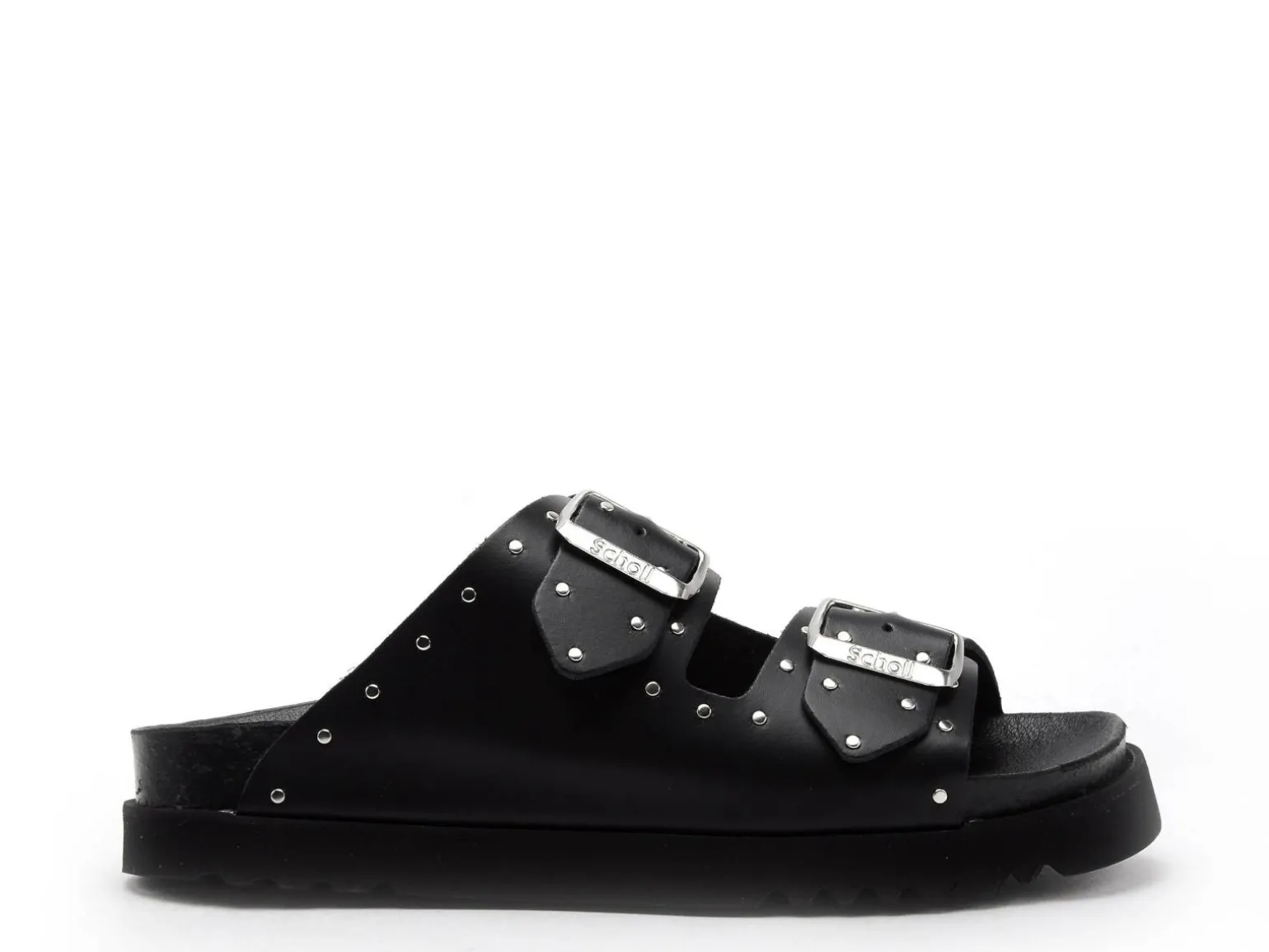 Scholl BEATRIZ LEATHER Noir Mules et Sabots Plats Femme