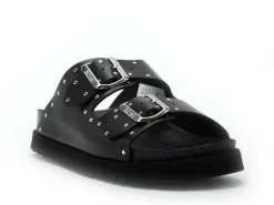Scholl BEATRIZ LEATHER Noir Mules et Sabots Plats Femme