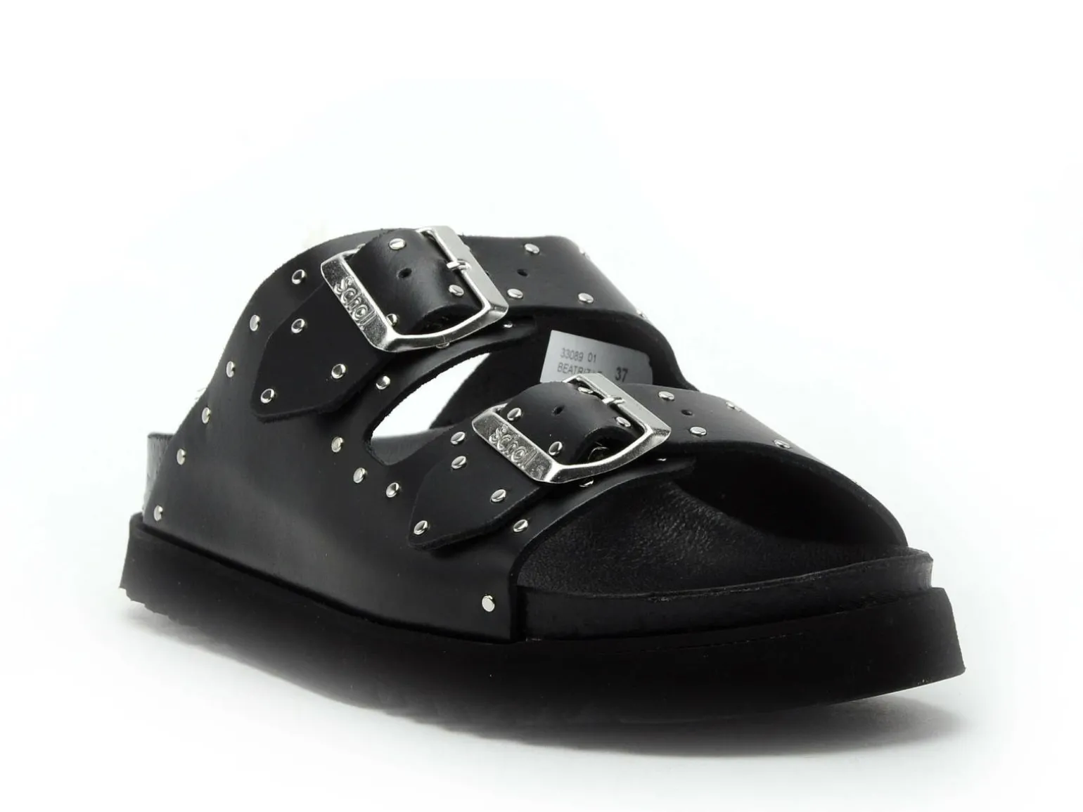 Scholl BEATRIZ LEATHER Noir Mules et Sabots Plats Femme