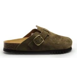 Scholl FAE Kaki Mules et Sabots Plats Femme