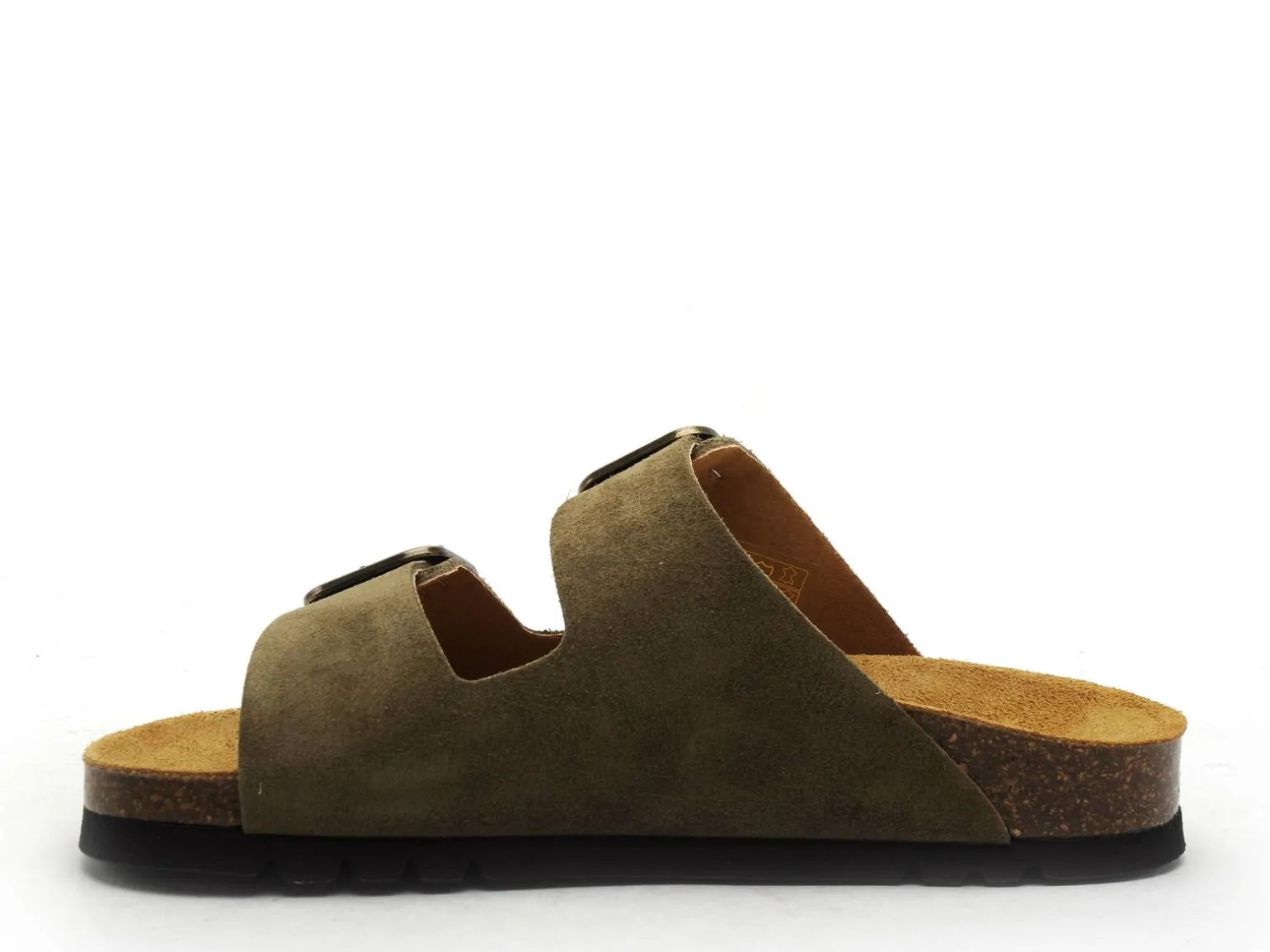 Scholl JOSEPHINE SUEDE Kaki Mules et Sabots Plats Femme