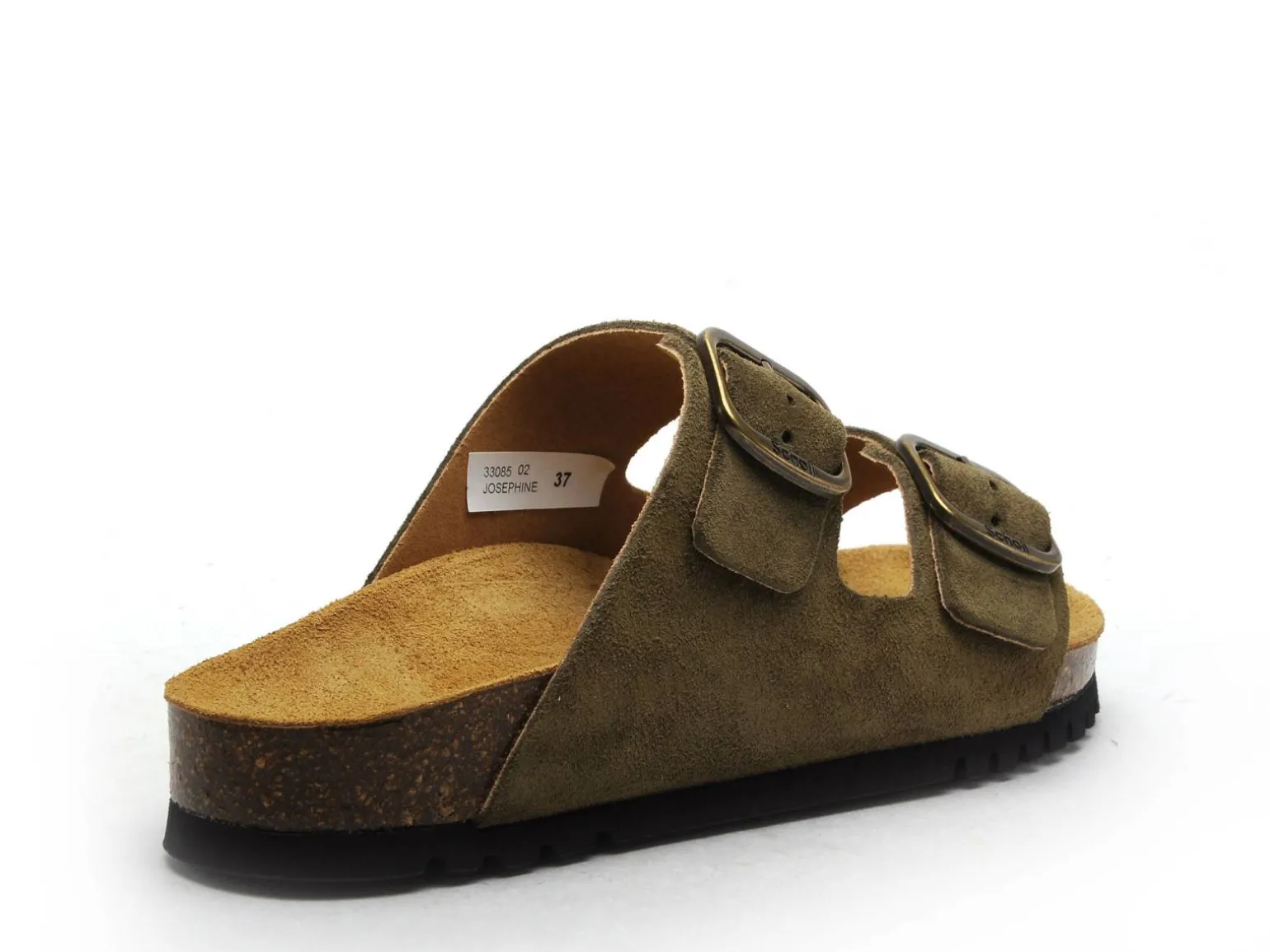Scholl JOSEPHINE SUEDE Kaki Mules et Sabots Plats Femme