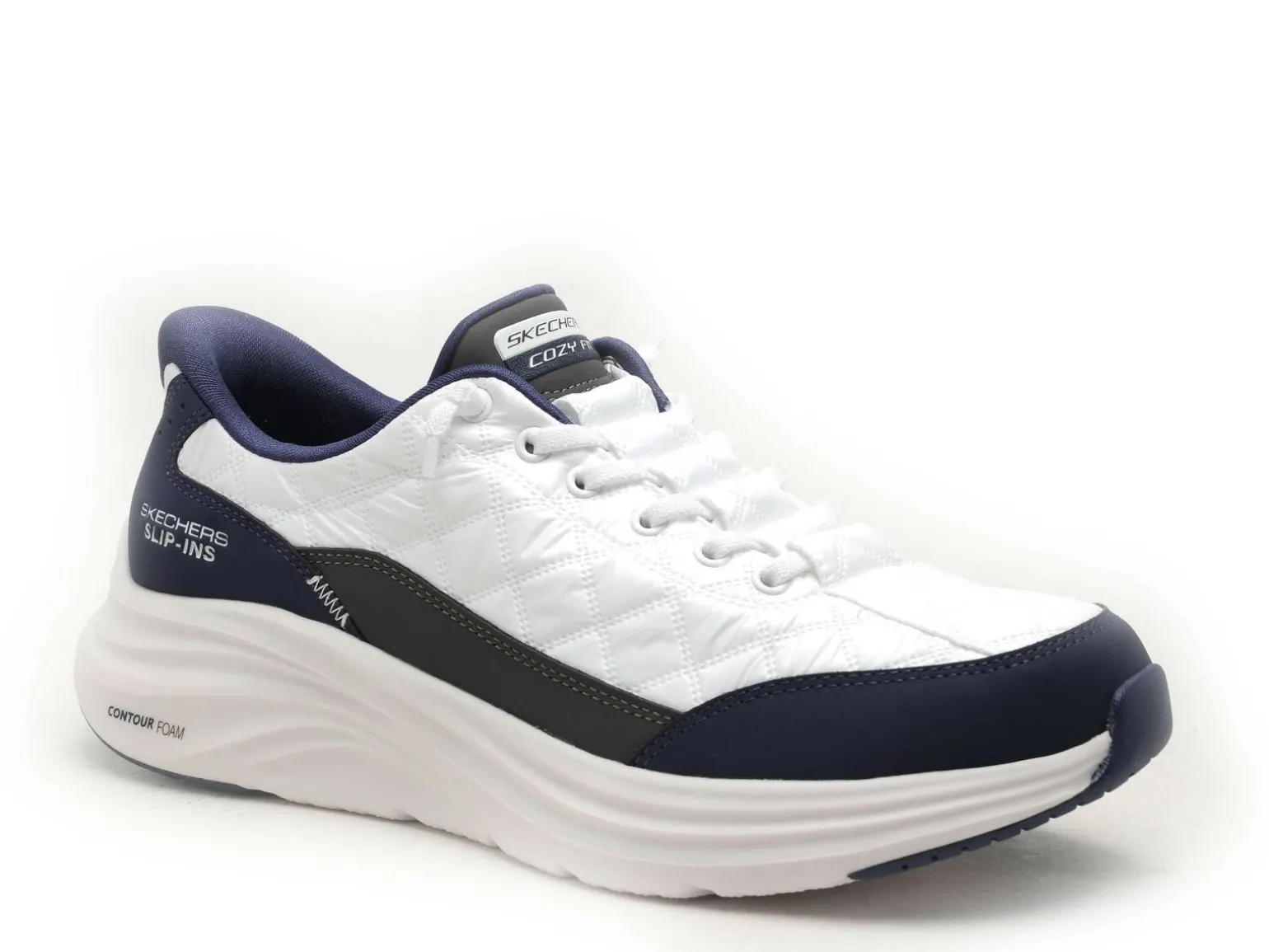 Skechers 232619 COSYFIT Blanc Baskets Basses Homme