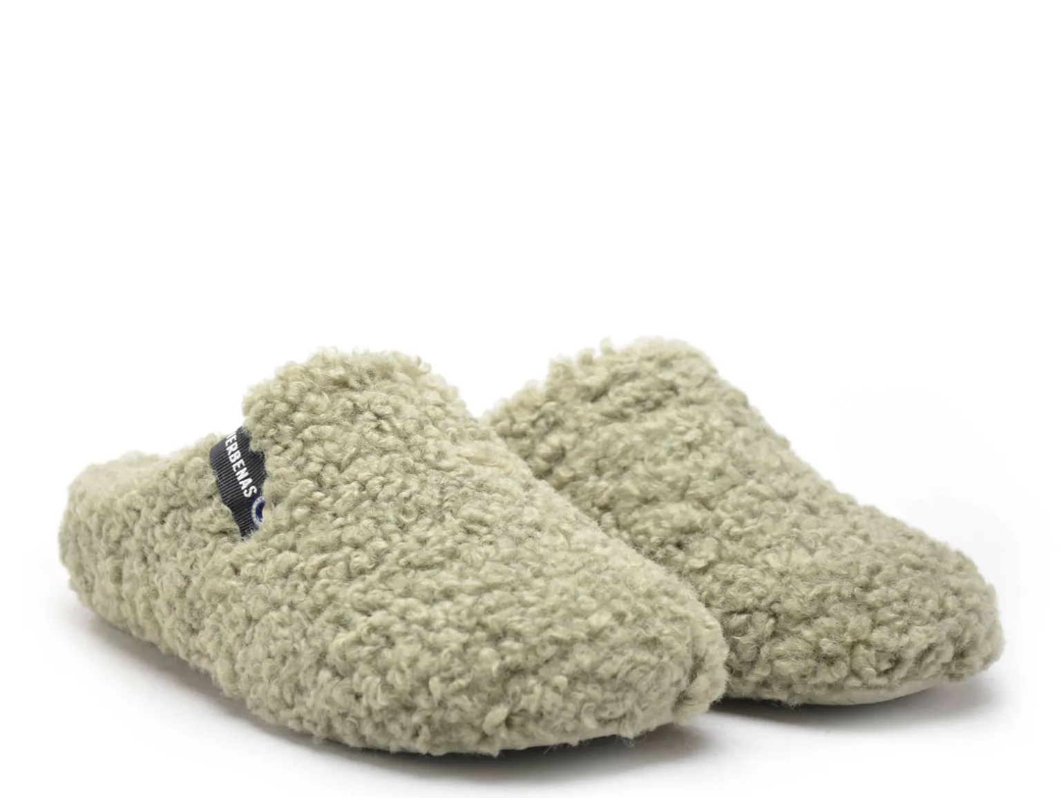 Verbenas Chaussons YORK CURLY Kaki Chaussons Femme