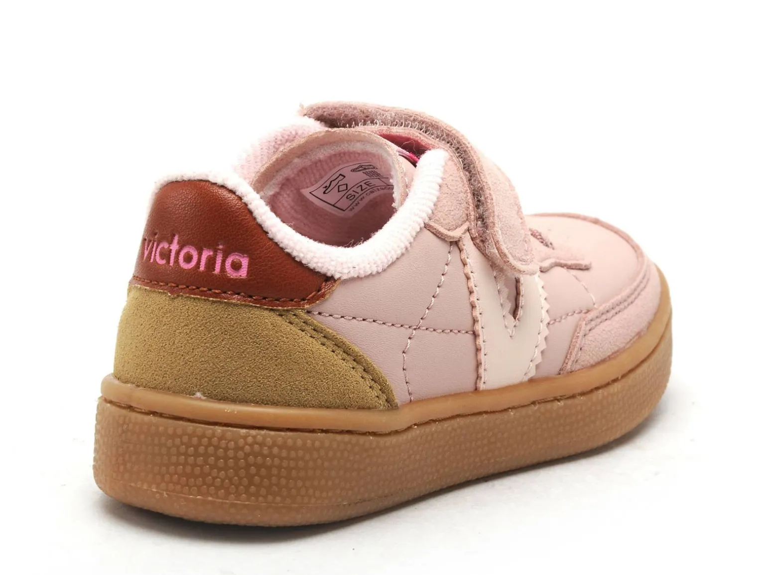 Victoria 1256106 OSLO VELCRO EFECTO PIEL Rose Baskets Basses Fille