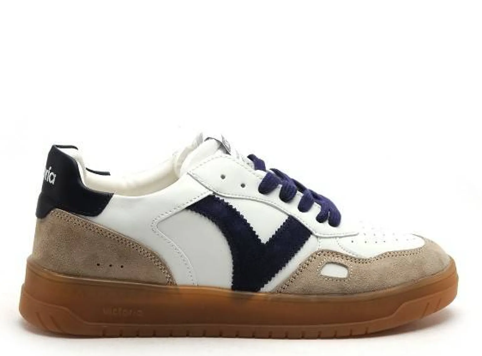 Victoria SEUL PIEL SERRAJE HOM Bleu Baskets Basses Homme
