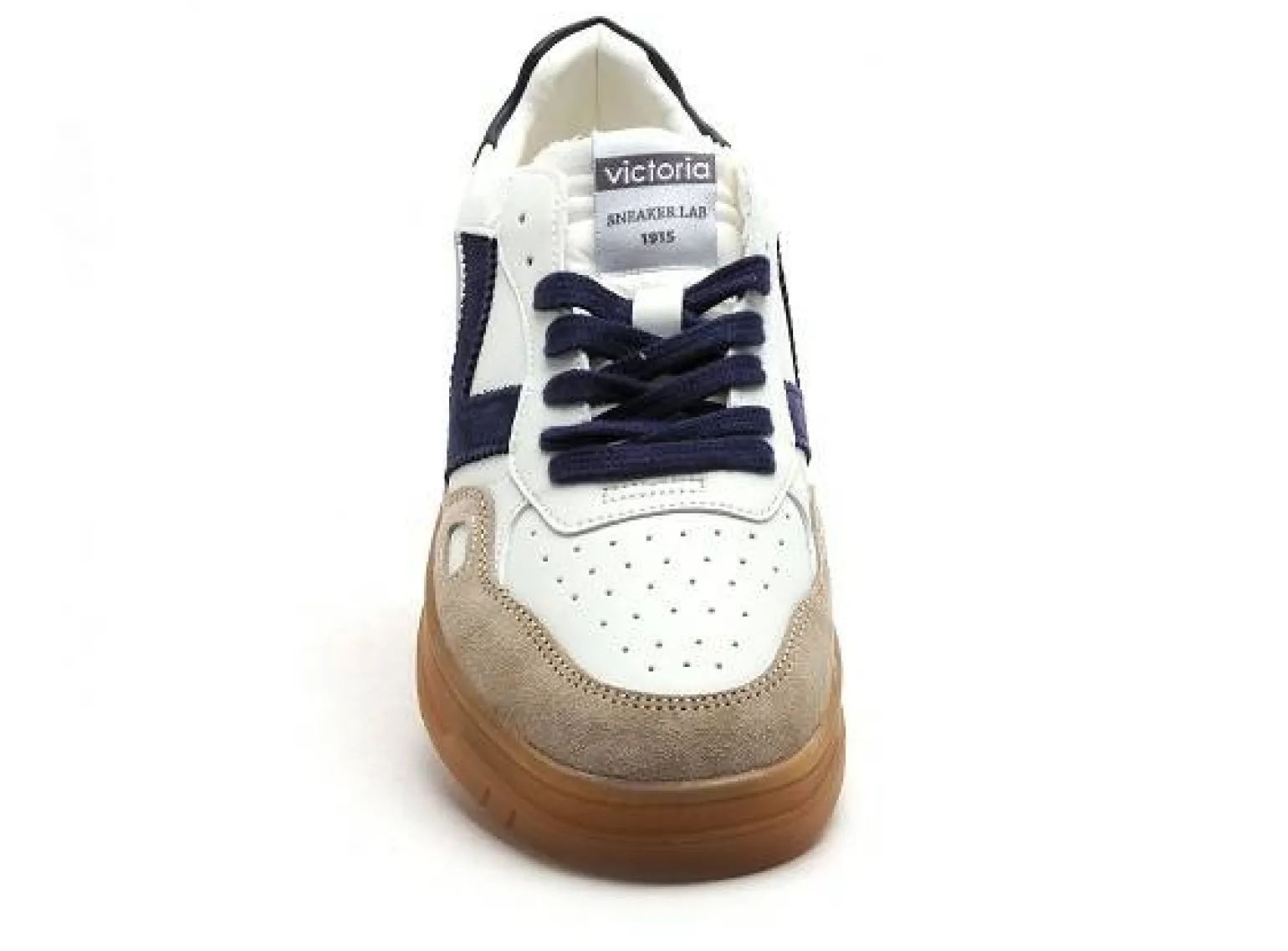 Victoria SEUL PIEL SERRAJE HOM Bleu Baskets Basses Homme