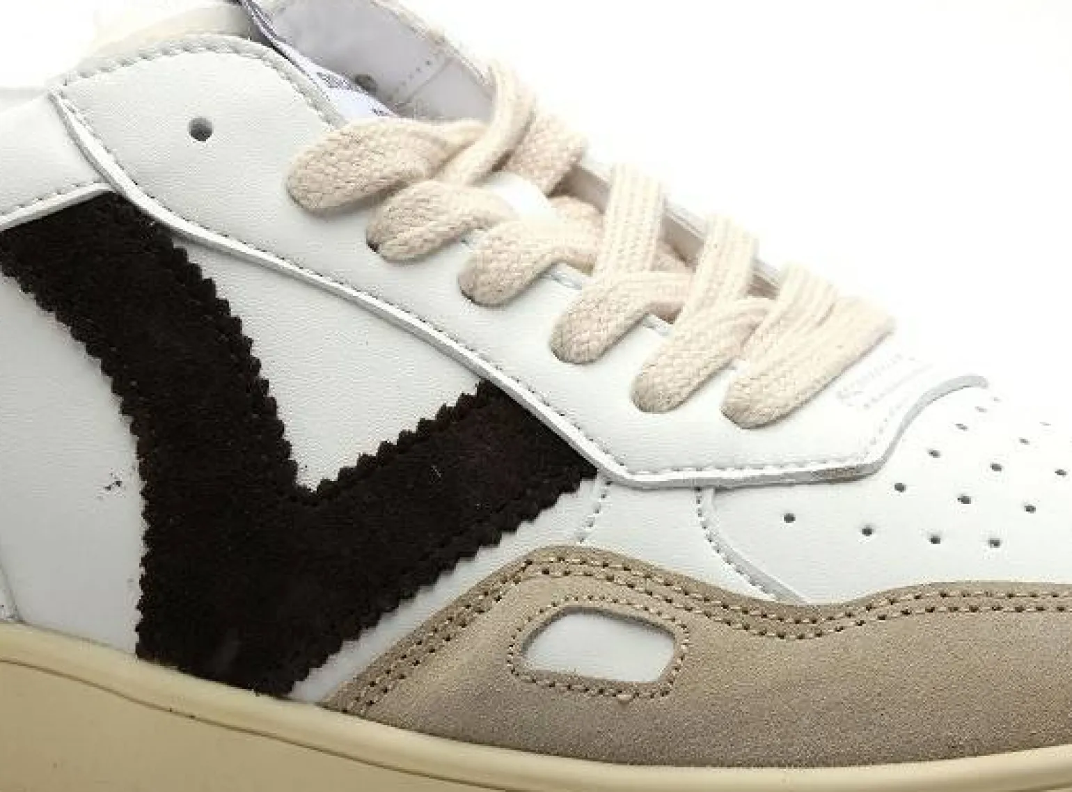 Victoria SEUL PIEL SERRAJE HOMME Blanc Baskets Basses Homme