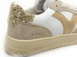 Victoria SEUL SERRAJE ET GLITTER Blanc Baskets Basses Femme
